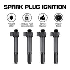 Set of 4 Ignition Coils for Fiat 500 (2012–2016) 1.4L L4 68070492AB UF649
