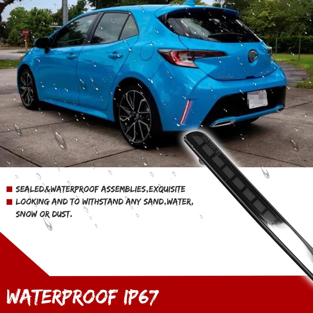 Smoked LED Rear Bumper Reflector Tail Lights for Toyota Corolla Hatchback (2019–2022)
