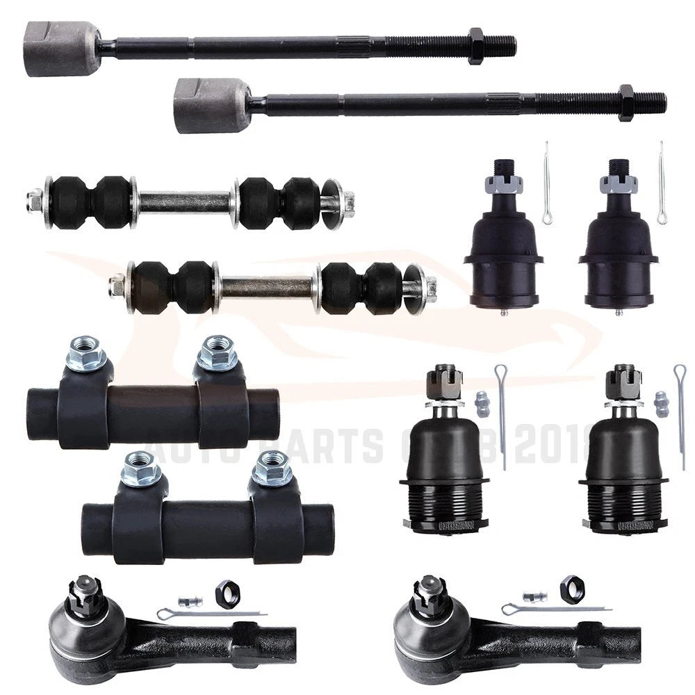 Set of 12 Front Ball Joints Tie Rods Sway Bars for Dodge Dakota (1991–1996)