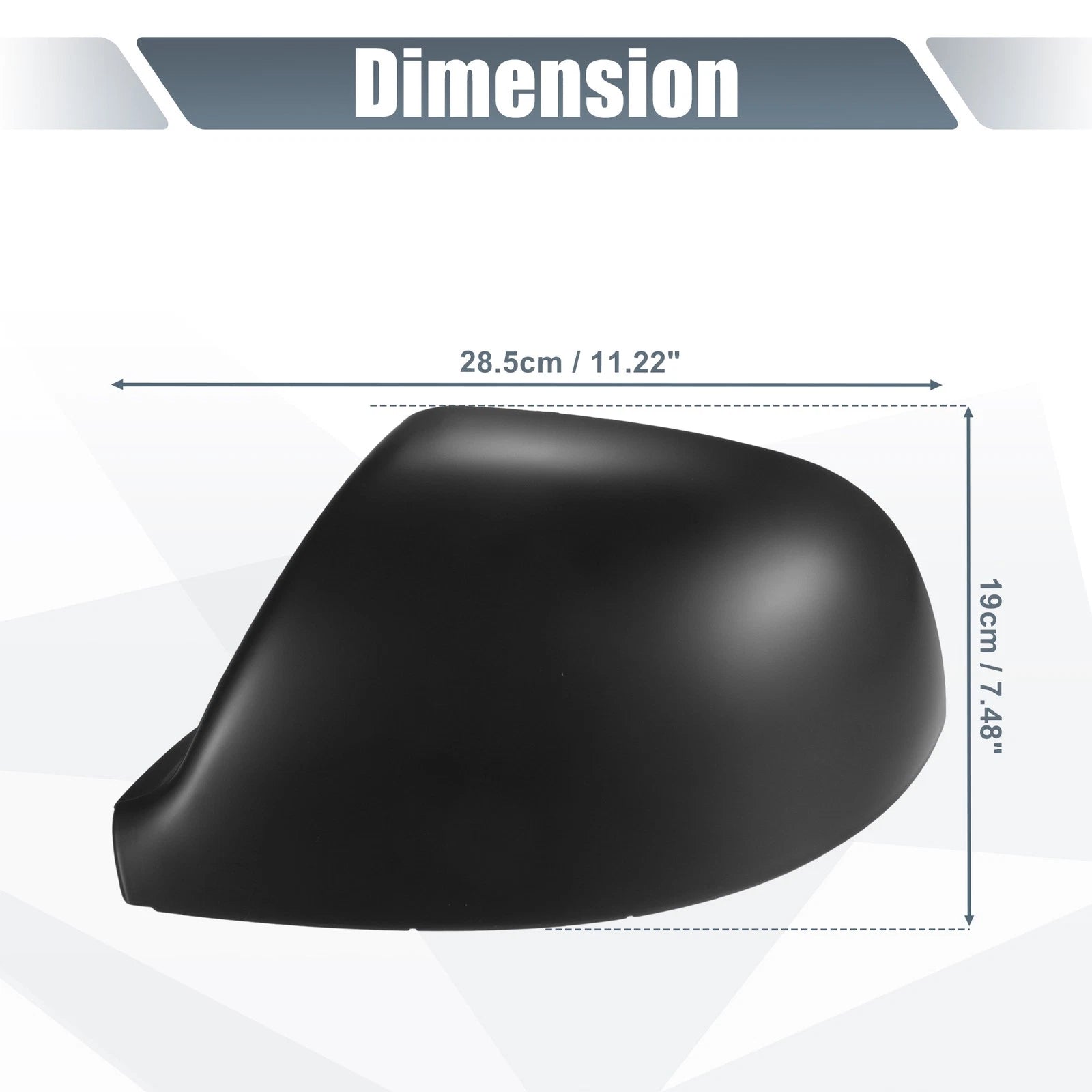 Pair Rearview Mirror Cover Cap Matte Black for Volkswagen Transporter T5 T6 (2003–2019)