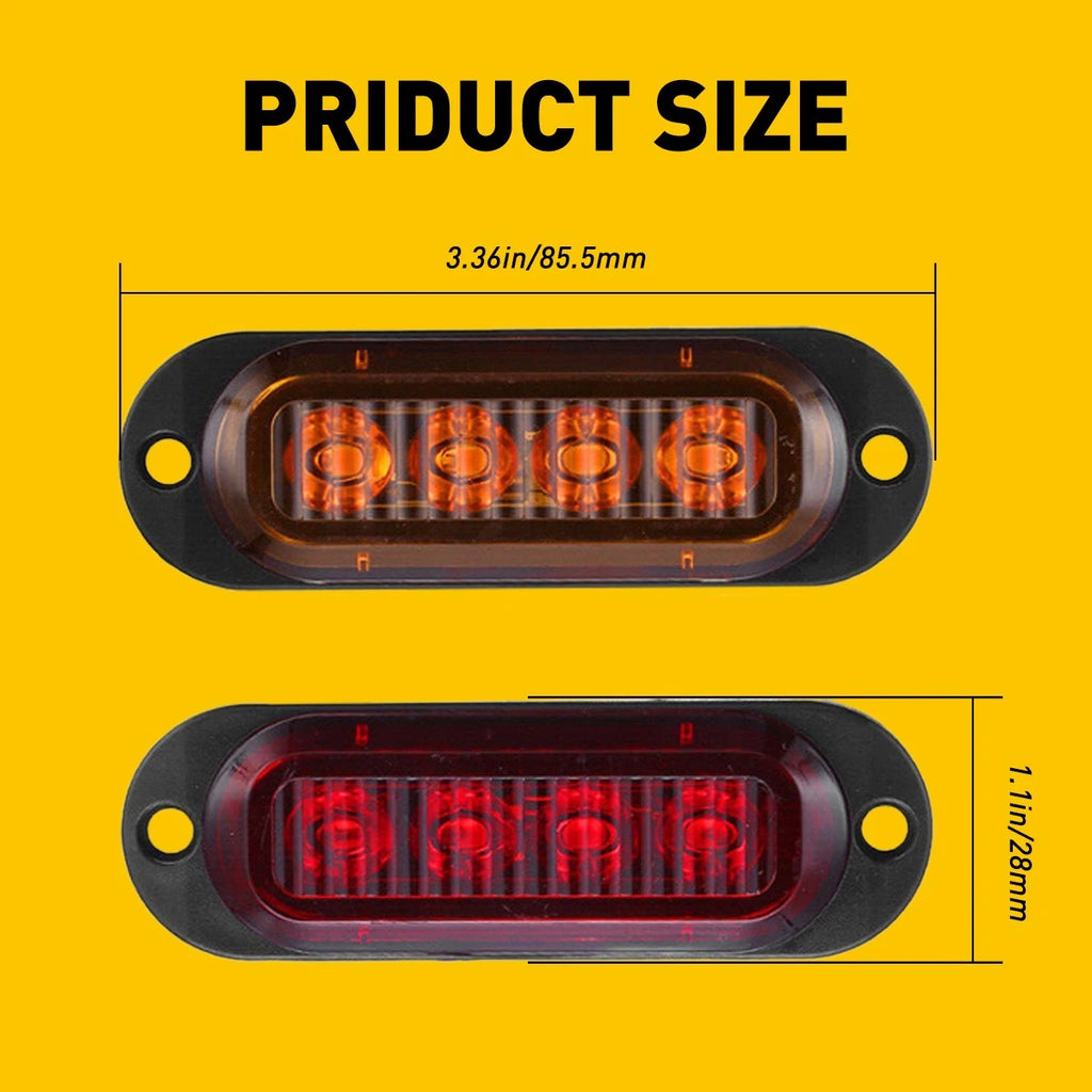 LED Side Marker Clearance Lights for Trailer Truck RV (Waterproof)