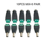 10 Pack Male Female Screw Terminal DC Power Adaptors