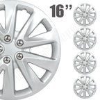 Set of 4 Silver 16" Wheel Hub Caps for Universal R16 Tires