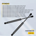 2X Rear Trunk Lift Support Struts for Mitsubishi Lancer (2008–2018)