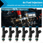 Set of 6 Fuel Injectors for Jeep Dodge Wrangler Chrysler 3.3L 3.8L (2000–2010)
