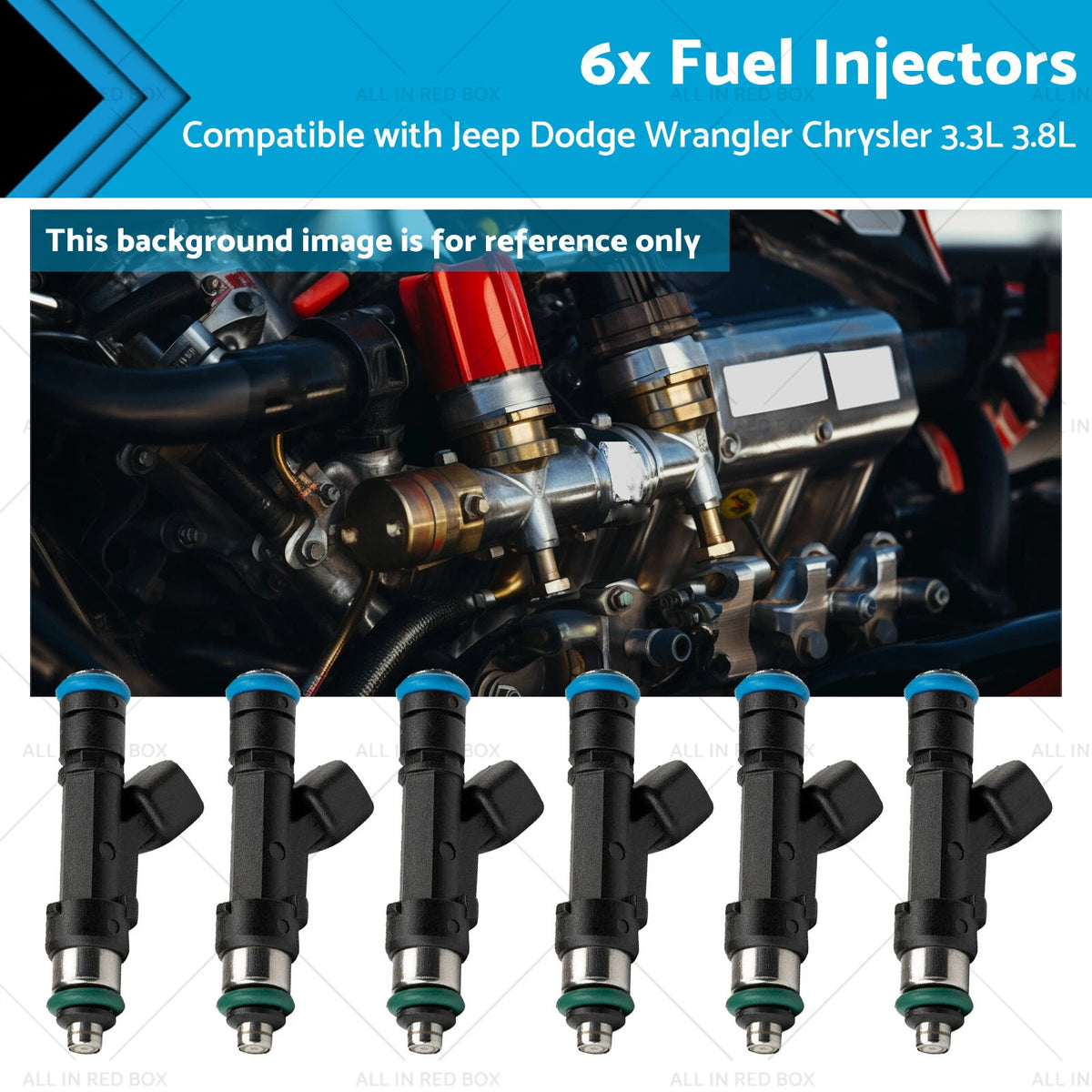 Set of 6 Fuel Injectors for Jeep Dodge Wrangler Chrysler 3.3L 3.8L (2000–2010)