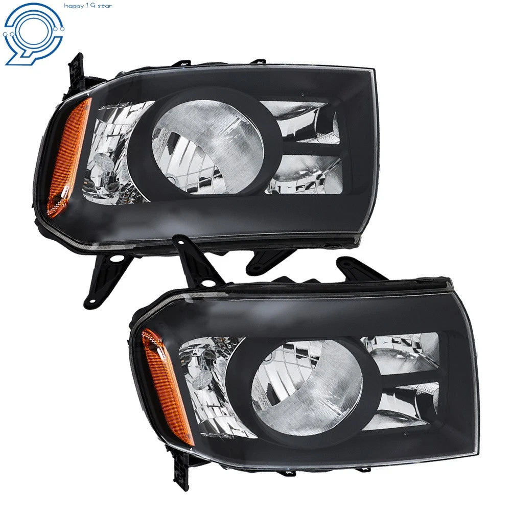 Set of 2 Black Headlights Assembly for Honda Pilot (2009–2011)