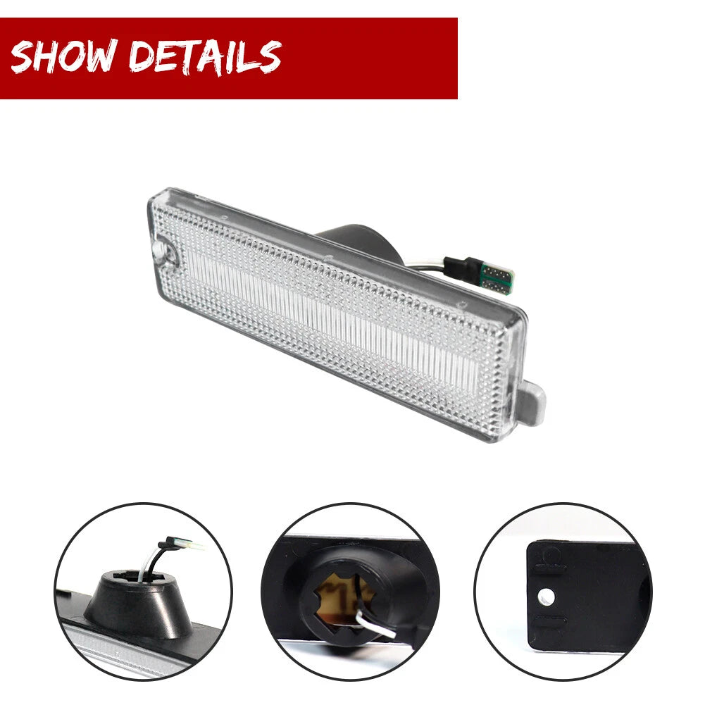 2X Clear Lens Red LED Rear Bumper Side Marker Lights for Chevy Camaro (1993–2002)
