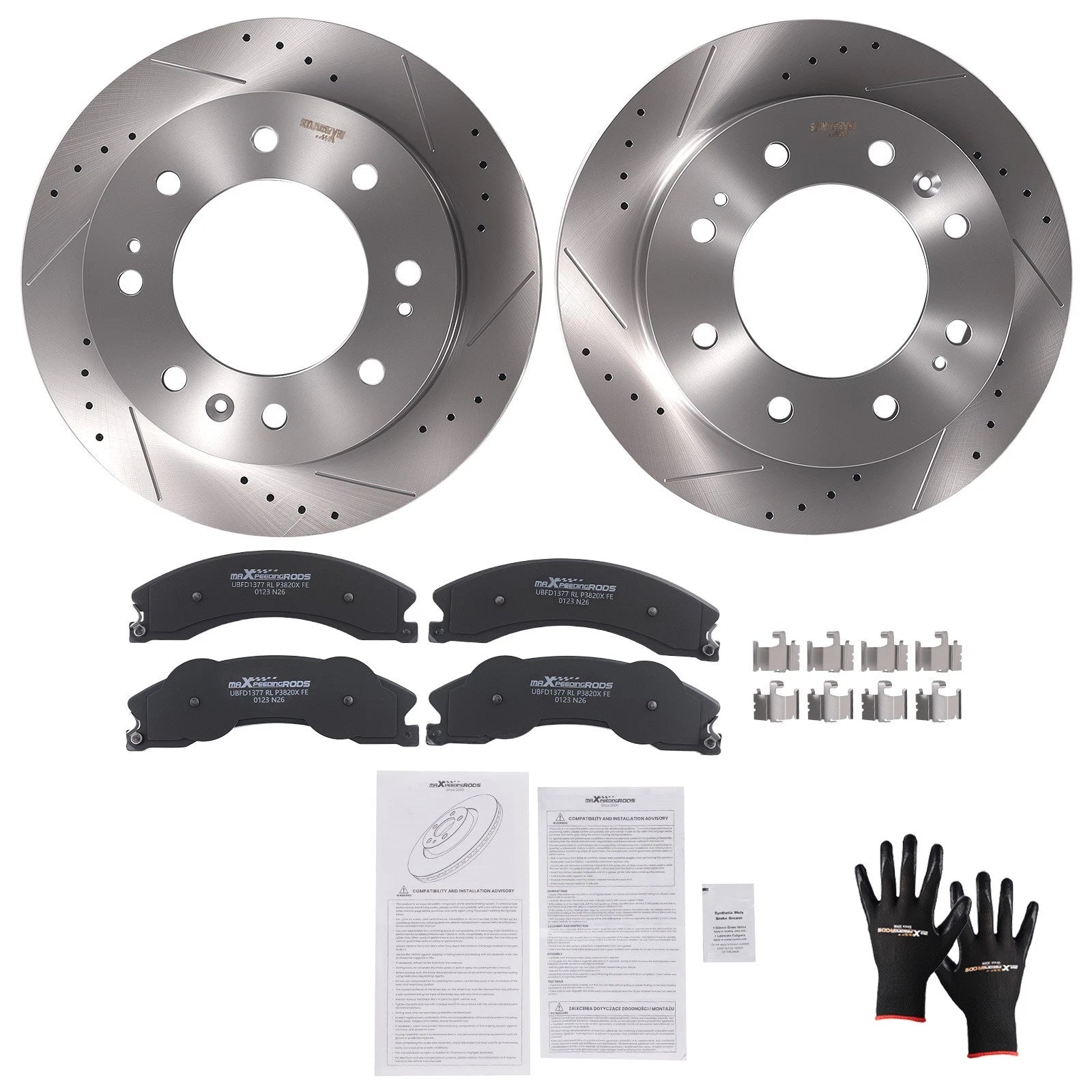Front Brake Rotors and Pads Kit for GMC Sierra 2500 3500 HD (2011–2019)