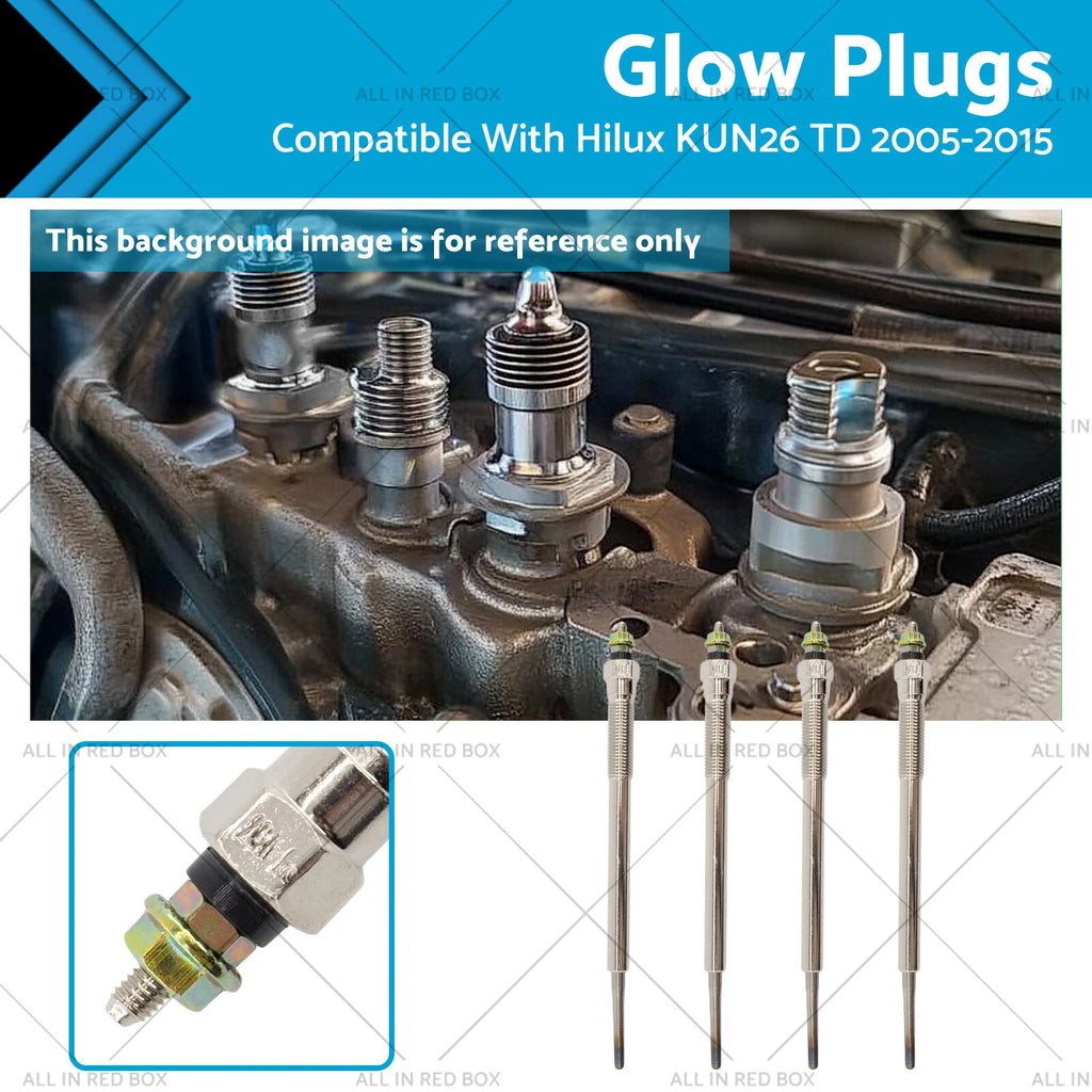 Set of 4 Bosch Glow Plugs for Toyota Hilux KUN26 3.0 TD (2005–2015)