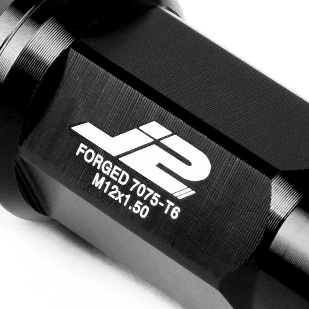 20 Pcs J2 7075 Forged Aluminum M12x1.5 Close-End Lug Nut Kit w/Adapter Black