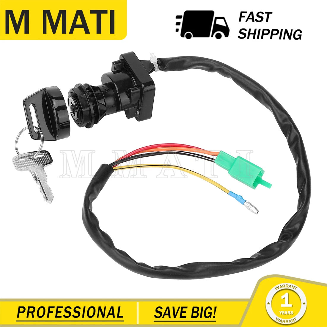 Ignition Switch with 2 Keys for Kawasaki KFX 80 (2003–2006) 27005-S004