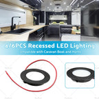 12V Dimmable Spot Lights for Caravan Boat (Black)
