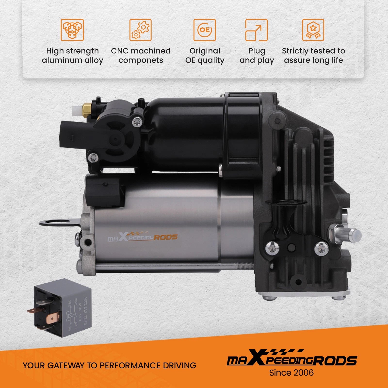 Air Ride Suspension Compressor Assembly w/ Relay for Mercedes GL450 (2007–2012)