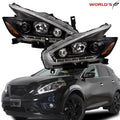 Halogen Black LED DRL Projector Headlights for Nissan Murano (2015–2018)