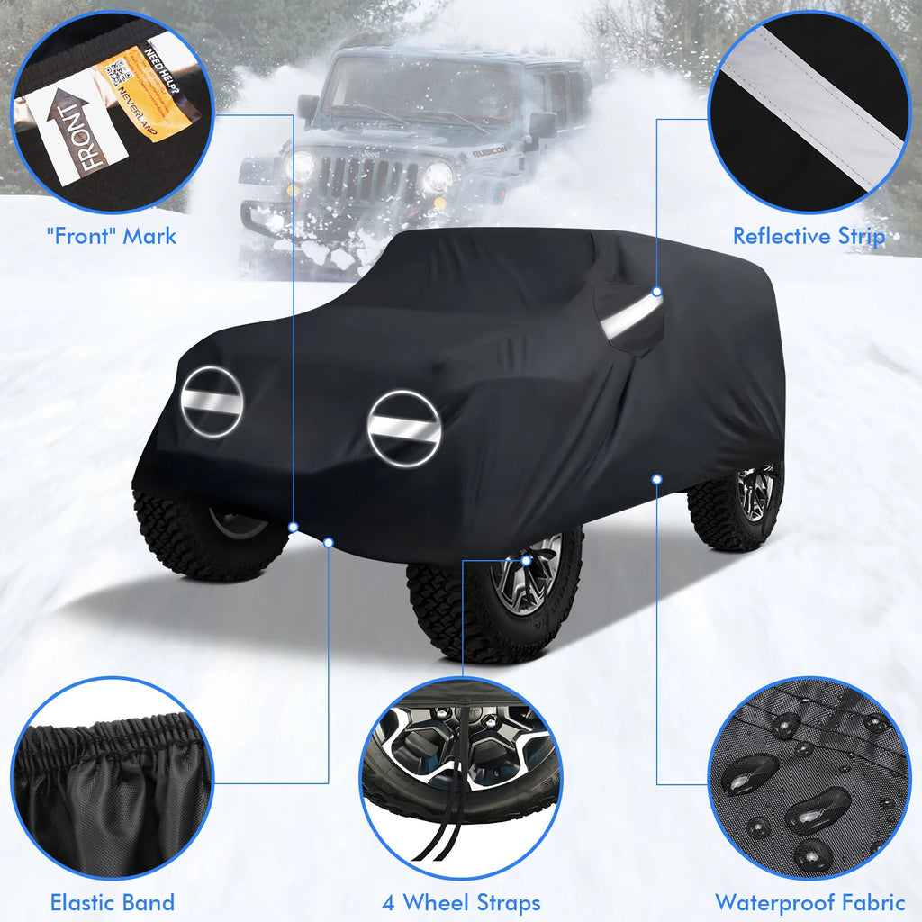 Waterproof SUV Cover for Jeep Wrangler JK JL 2 Door (2007–2024)