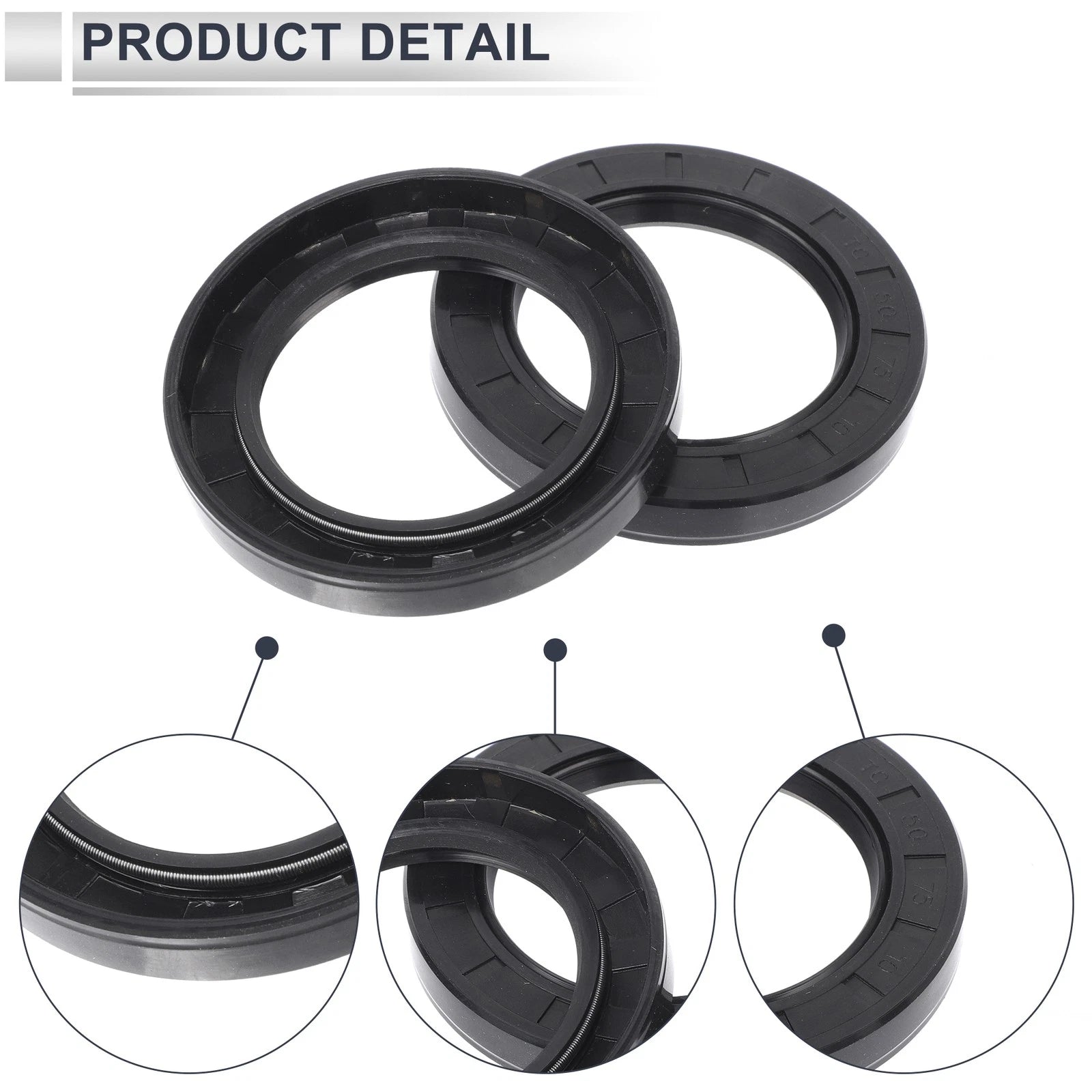Set of 5 Oil Seal Rotary Shaft Seal NBR Rubber 50x75x10mm