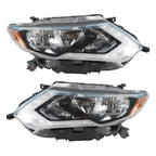 Set of 2 Chrome Projector Halogen Headlights for Nissan Rogue (2017â2019)