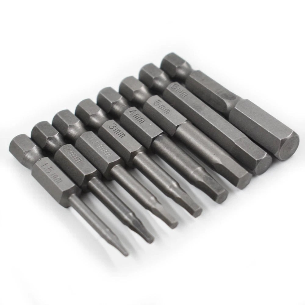 8-Piece Hex Head Allen Bit Set for Impact Driver Drill