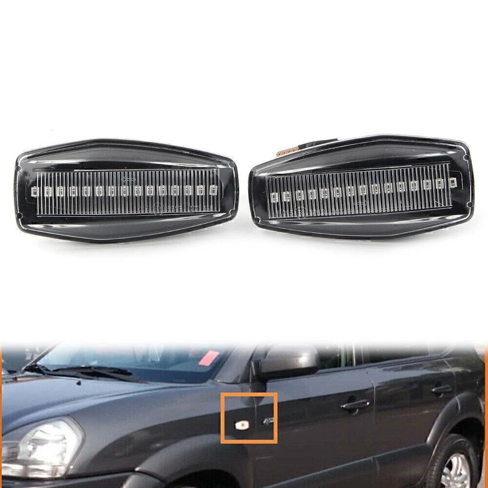 2X LED Dynamic Turn Signal Light for Hyundai Elantra XD (2000–2006) i10 (2007–2010) Getz (2002–2011) Tucson (2004–2010)