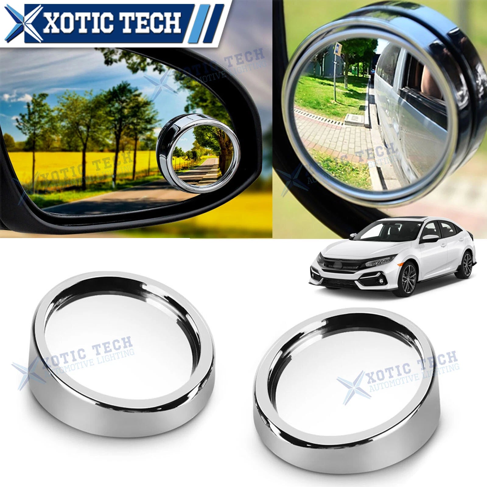 Blind Spot Convex Rear View Mirrors for Honda Accord Civic (2008–2024)