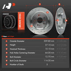 Drilled Brake Rotors for Honda CR-V (2017–2023) Acura TLX (2015–2020)