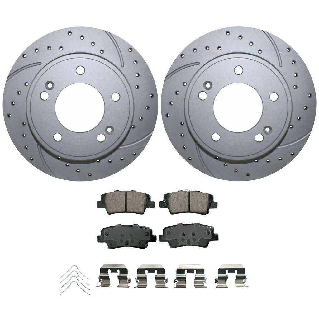 Rear Brake Kit 262mm Drilled Disc & Akebono Ceramic Pad for Elantra Venue Soul (2011–2023)