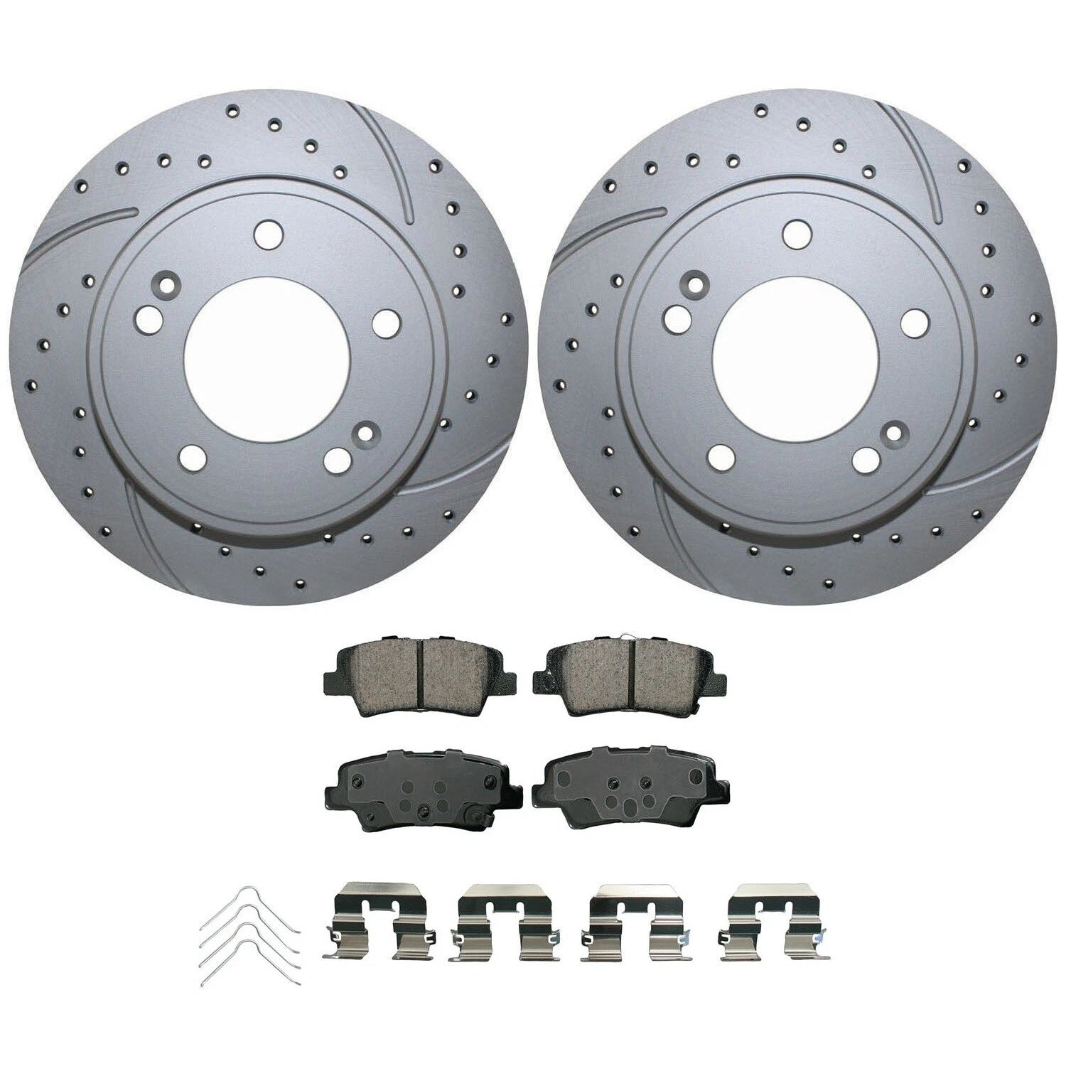 Rear Brake Kit 262mm Drilled Disc & Akebono Ceramic Pad for Elantra Venue Soul (2011–2023)