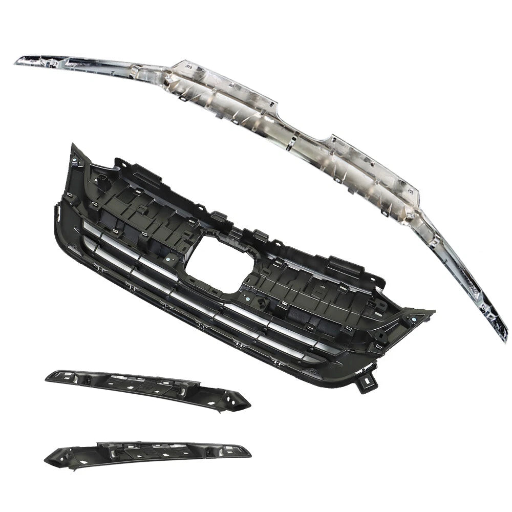 Front Upper Grille Assembly for Honda Pilot (2019–2021) Black & Chrome