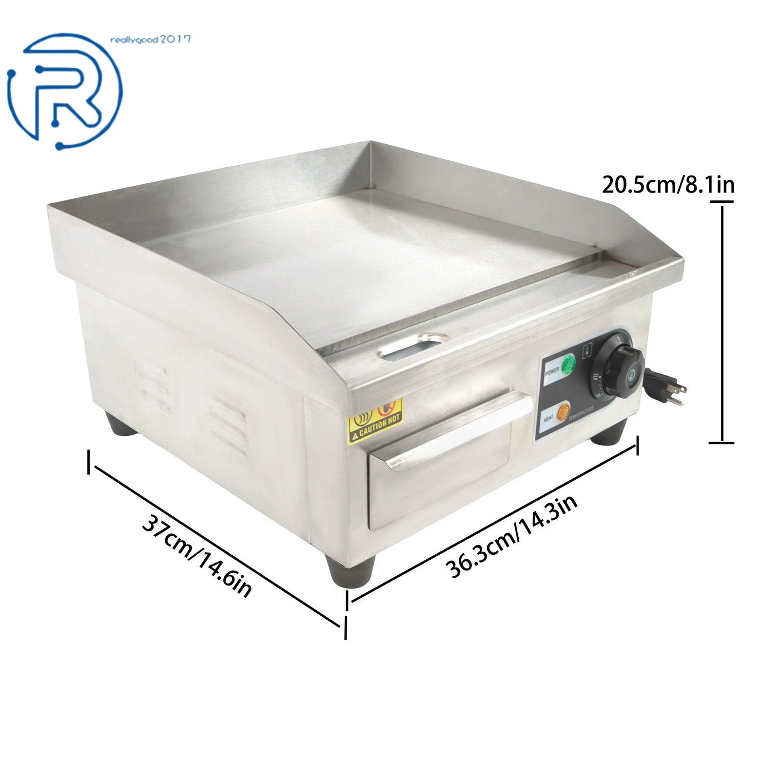 14in Electric Griddle 1500W Countertop Flat Top Grill (Commercial)