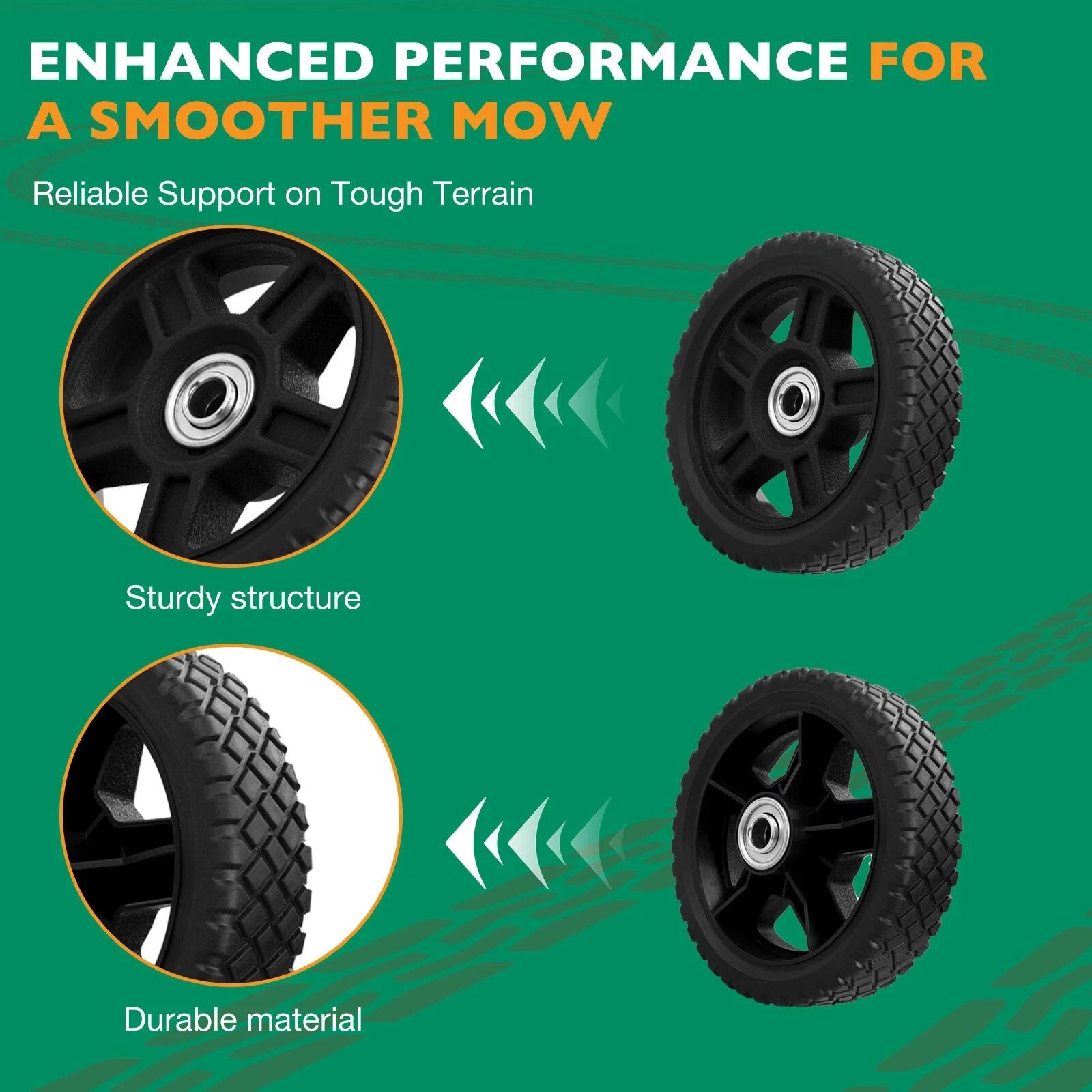 2X 7" Plastic Wheels for Craftsman Mower