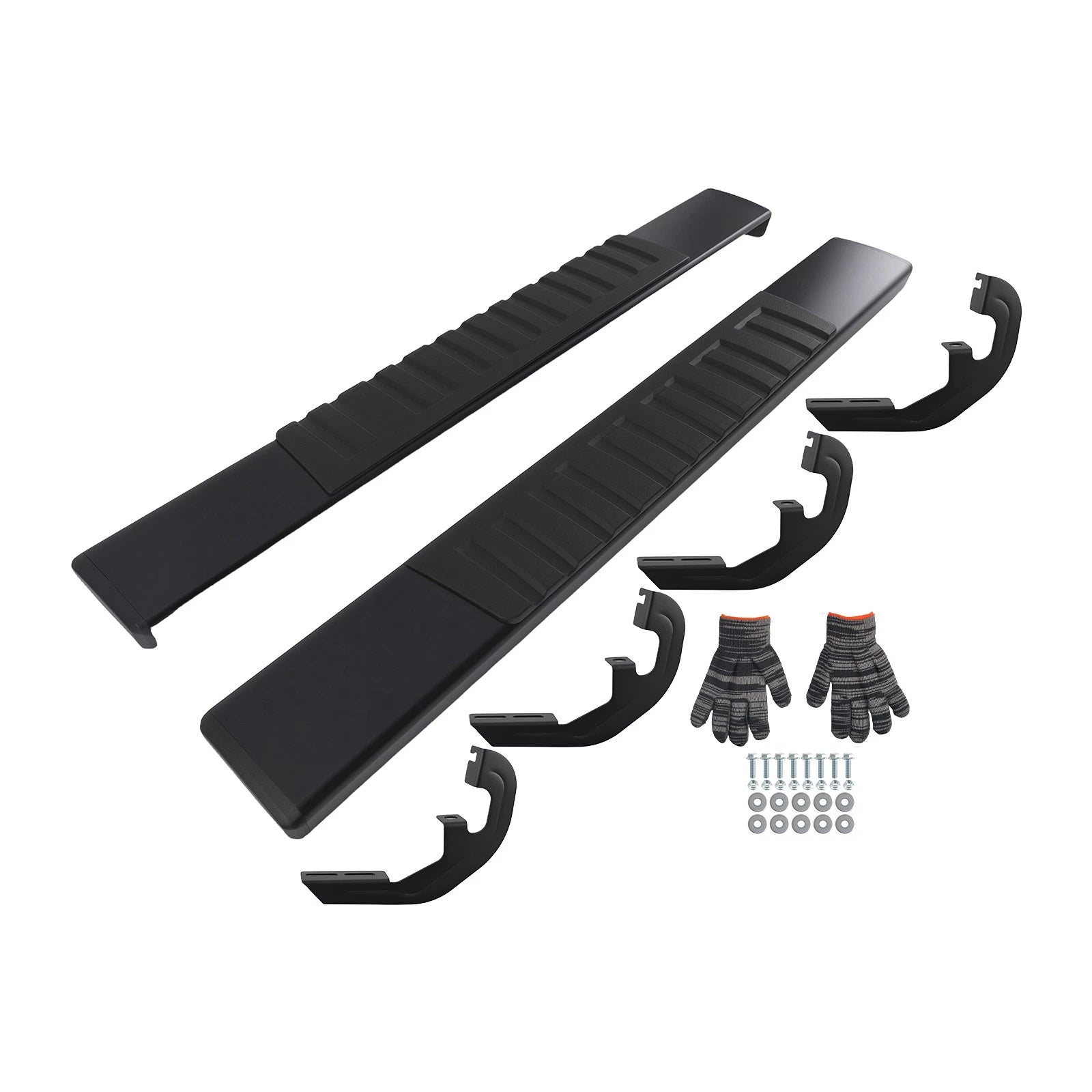 Set of 2 Black 6" Side Step Boards for Chevrolet Silverado GMC Sierra HD (2019–2025)