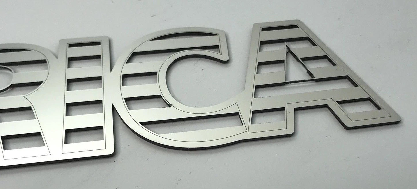 Adhesive Emblem Decal Polished Stainless MERICA for Cars and Trucks (Universal)