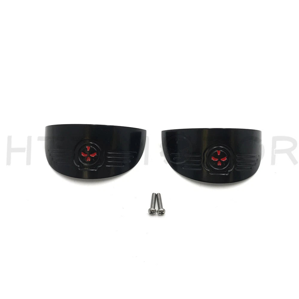 Skull Rear Turn Signal Visors for Harley FLST (1986–1990), FLHR (1994–2017), FLHT (1986–2009) Black