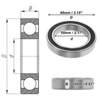 Deep Groove Ball Bearing 6911DDU for Scooter Skateboard (55x80x13mm)