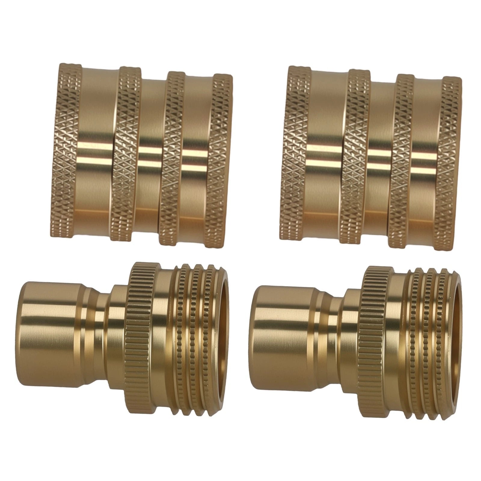 Set of 4 Brass Pressure Washer Hose Adapter 3/4" Quick Release Fittings