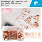 Set of 4 Binder Clips for Office School Stationery