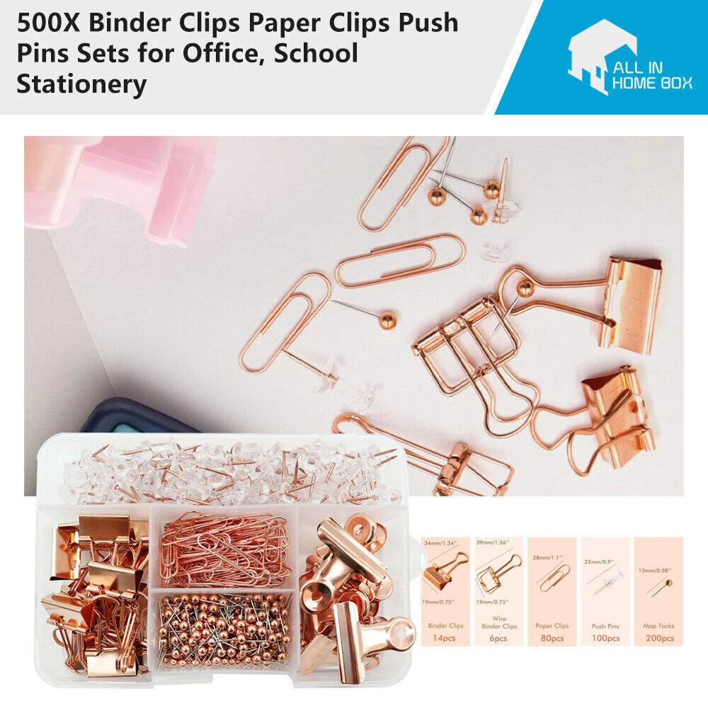 Set of 4 Binder Clips for Office School Stationery