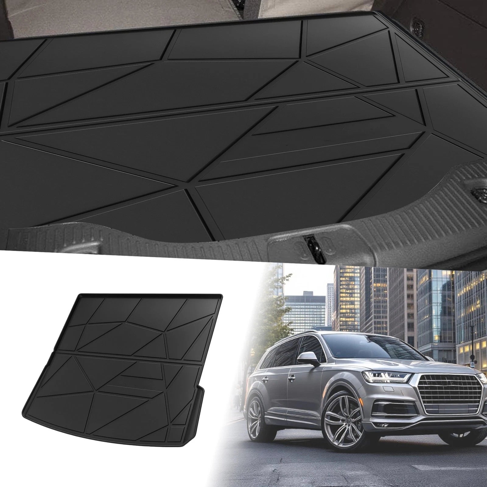 Flat Face Cargo Liner Rear Trunk Mat for Audi Q7 (2006–2015) TPE