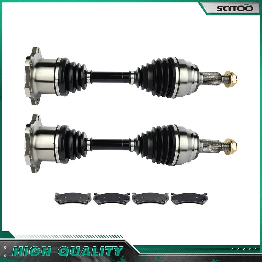 Set of 4 Front CV Axle Brake Ceramic Pads for GMC Sierra 1500 (1999–2004)