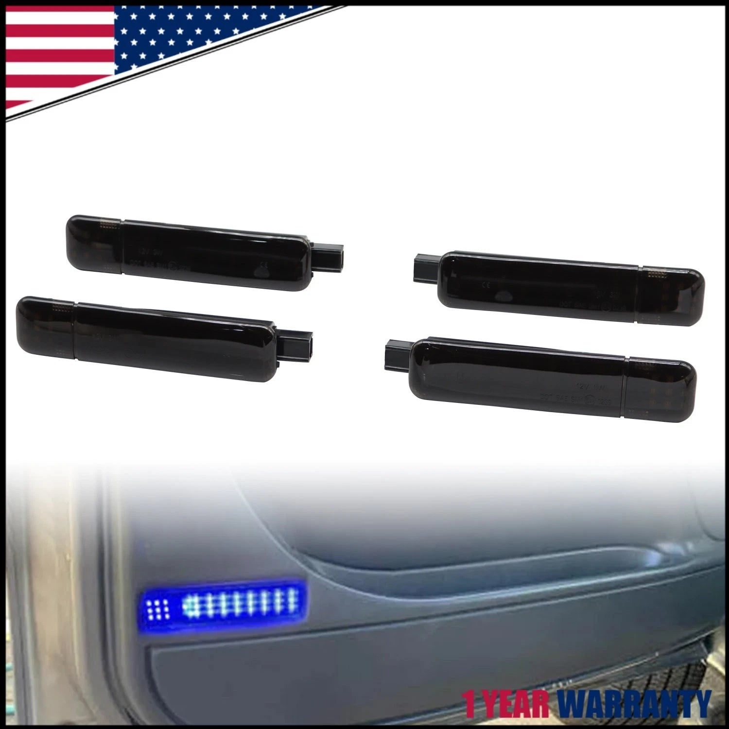 Set of 4 LED Door Courtesy Lights for Chevrolet Silverado Tahoe GMC Yukon