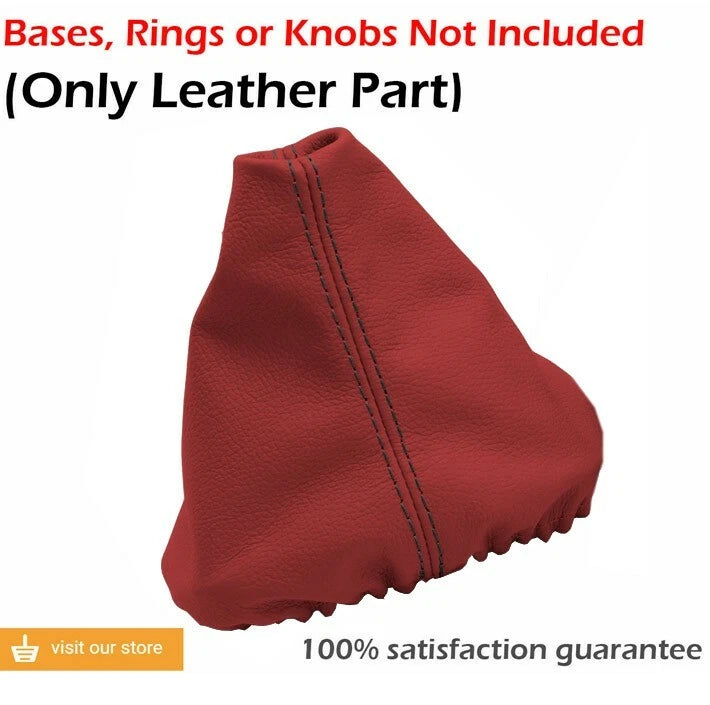 Leather Manual Shift Boot Cover for VW Jetta Vento MK3 (1991–1998) Red Black Stitch