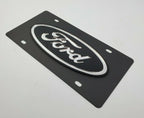 Tactical Metal Vanity License Plate Blacked Out Ford Emblem for F150 (2004–2020)