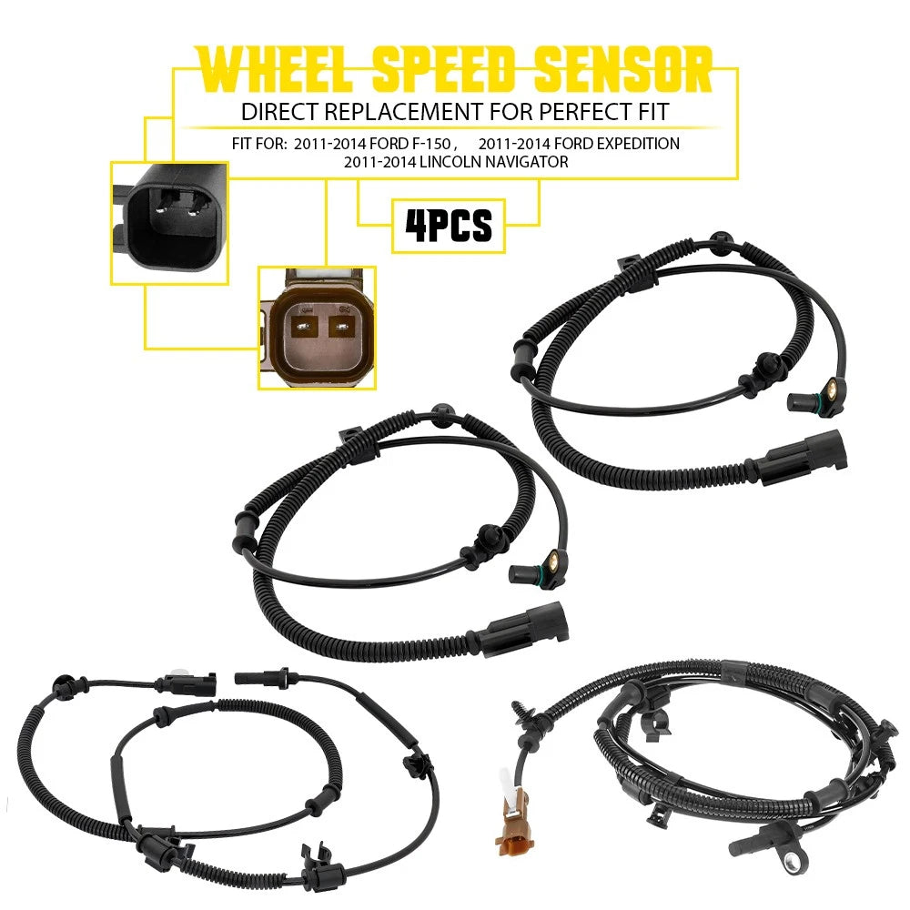Set of 4 ABS Speed Sensors for Ford F150 (2011–2014)