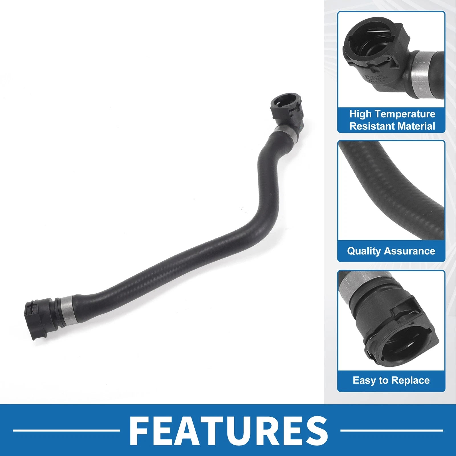 HVAC Heater Hose No. 64219329646 for BMW 230i (2017–2020) Rubber Black