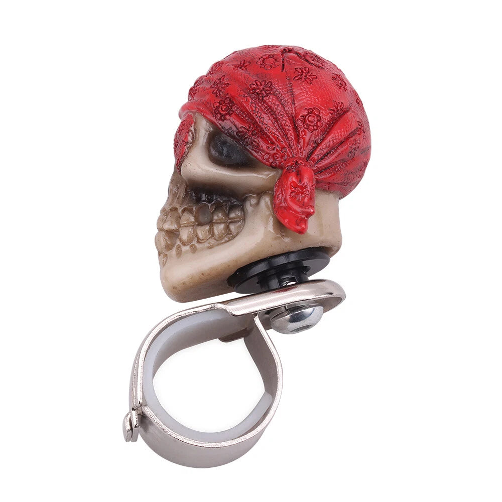 Steering Wheel Spinner Knob for Universal Cars (Red Skull Design)