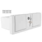 Boat Glove Box with Drink Cup Holders for Universal Fit (Lockable, White)