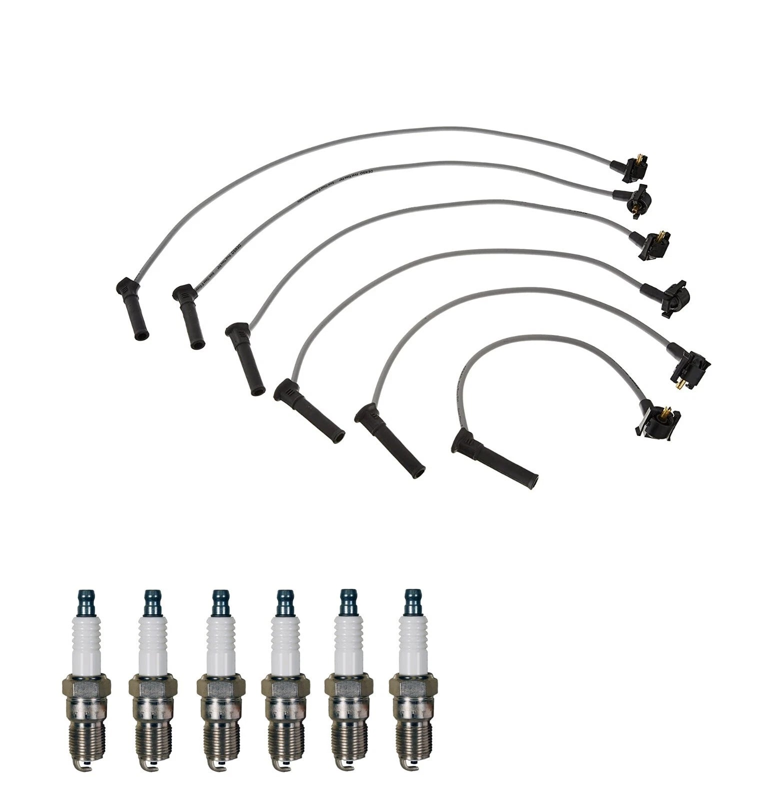 Denso 7mm Wire Set & 6 U-Groove Spark Plugs Kit for Ford 4.0 V6