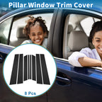 8pcs Door Pillar Window Trim for Ford Territory (2023–2024) Black