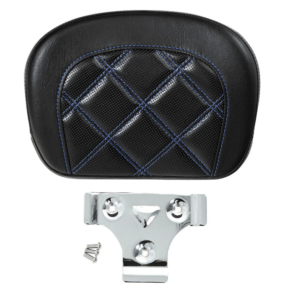 Blue Stitching Passenger Sissy Bar Backrest Pad for Harley Street Road Glide